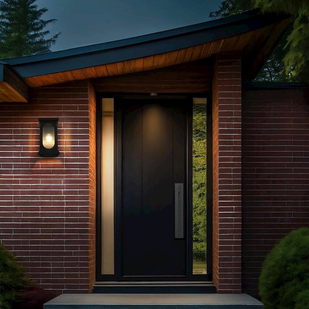 Alt View 4. Elegant Lighting - Sevyn 9 Inch Outdoor Wall Sconce In Black - Black.