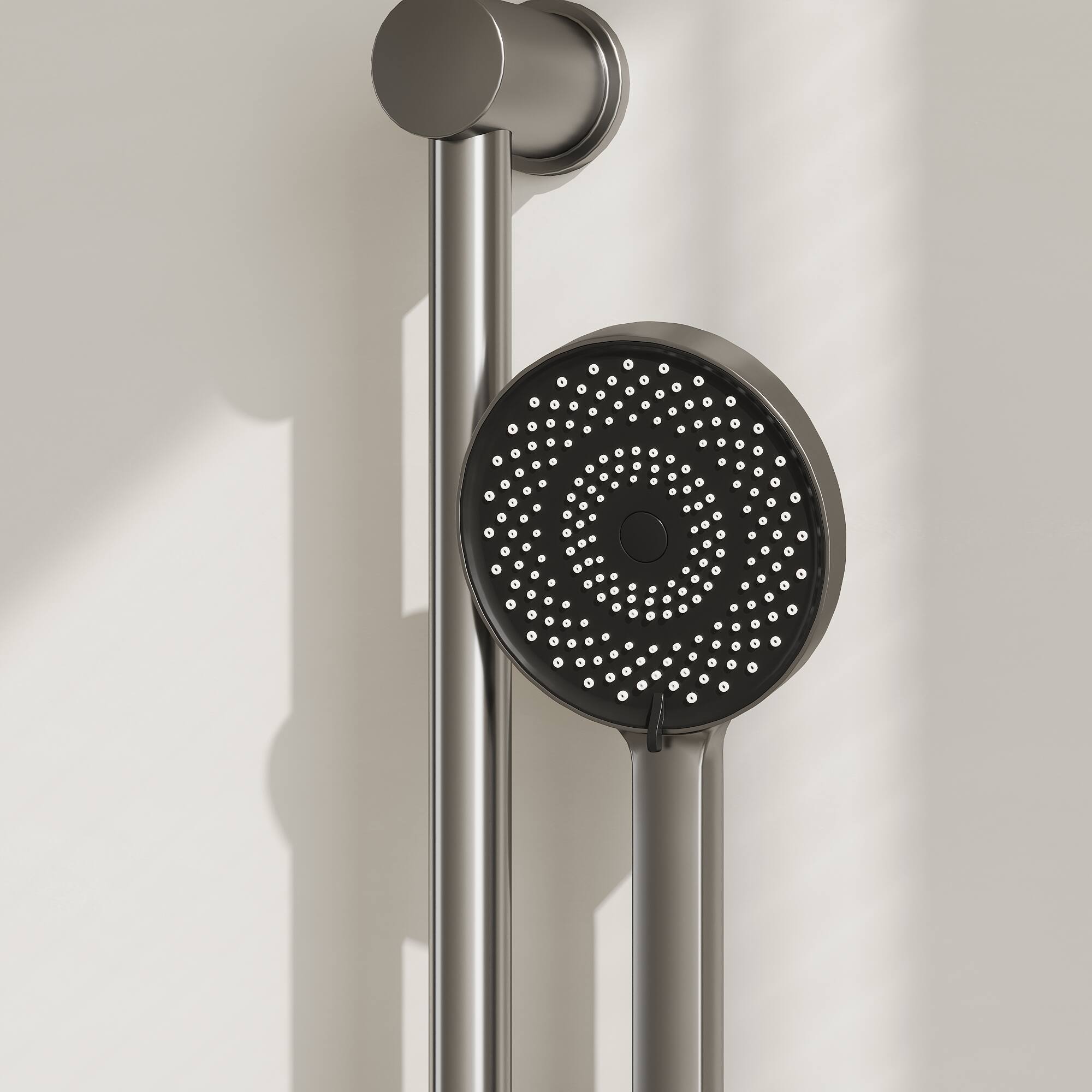 Alt View 4. Famapy - Adjustable Shower System with 2-Function Piano Button Control, Height Adjustable Handheld Shower Set - Gunmetal Gray.