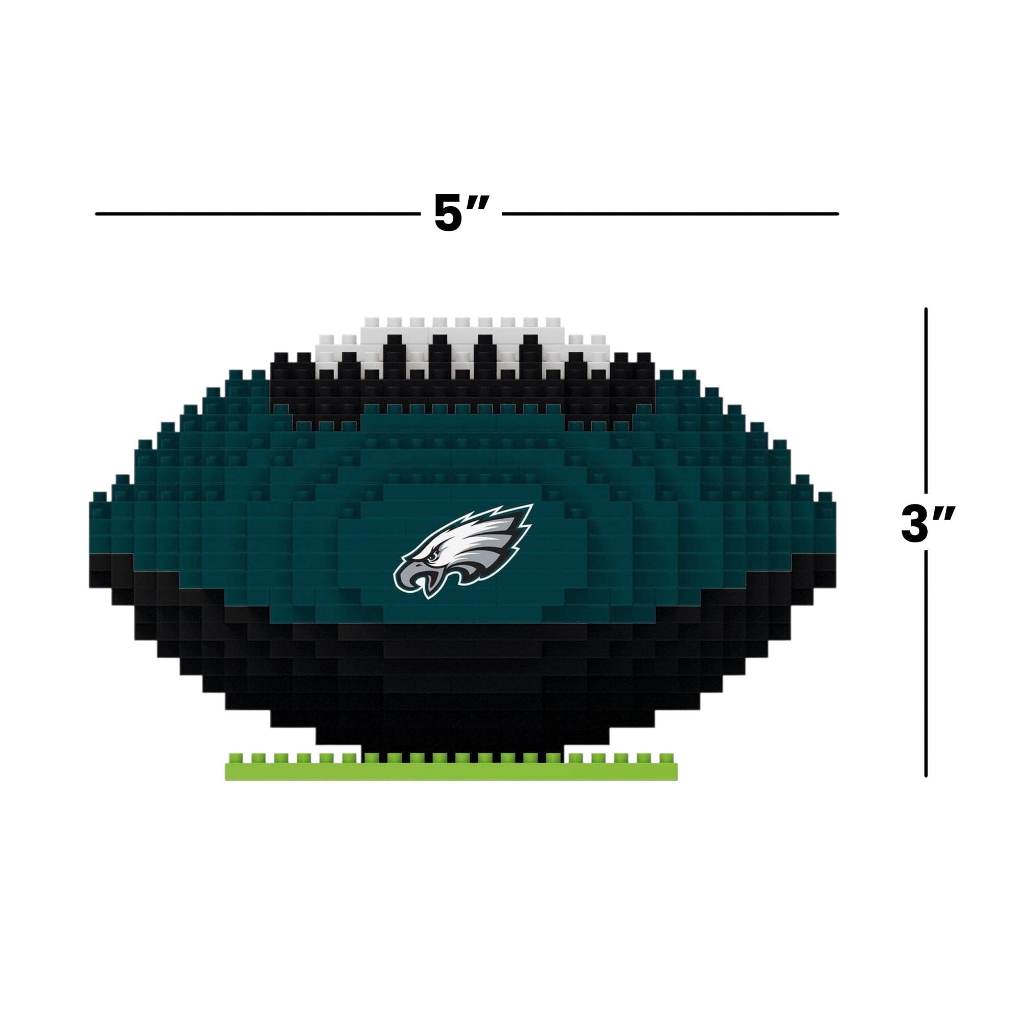 Alt View 4. Forever Collectibles - Philadelphia Eagles NFL BRXLZ Football 704-Piece Building Block Set - Blue.