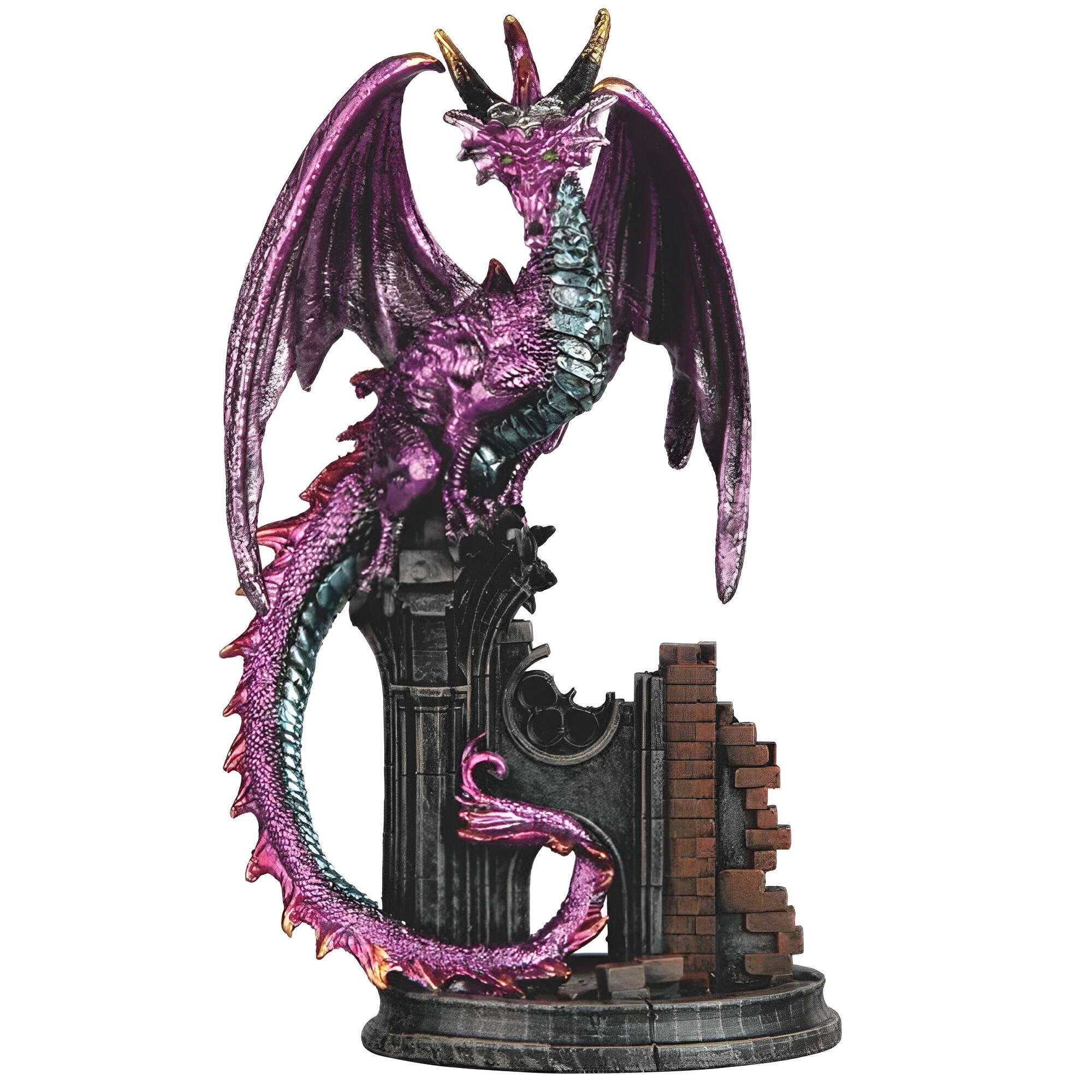 Front. FC Design - FC Design 7"H Dragon on Castle Figurine Statue Computer Desk Tabletop Medieval Gaming Home Decor Gift - Multi-Color.