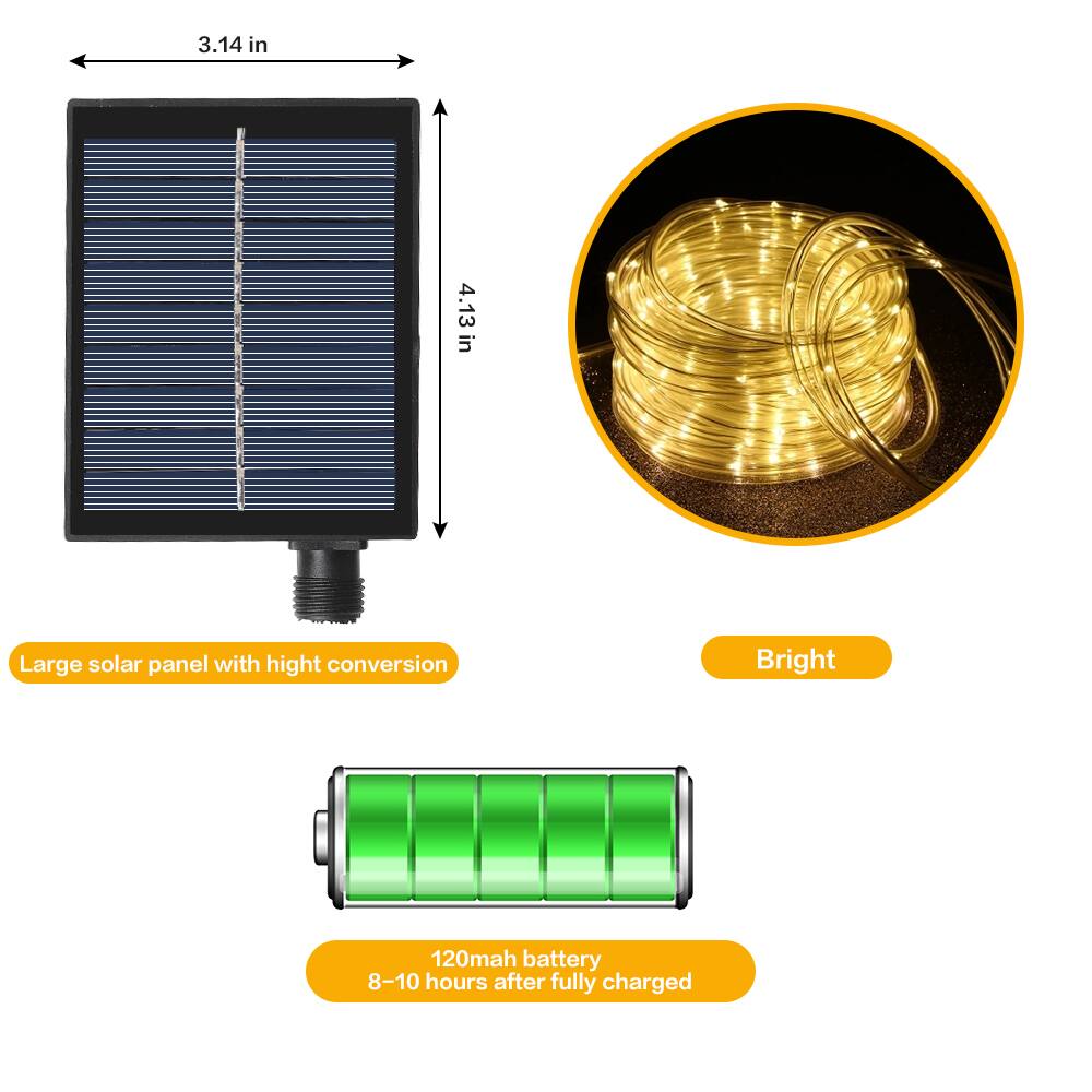3.14 in 4.13 in Large solar panel with high conversion Bright 120mah battery 8-10 hours after fully charged