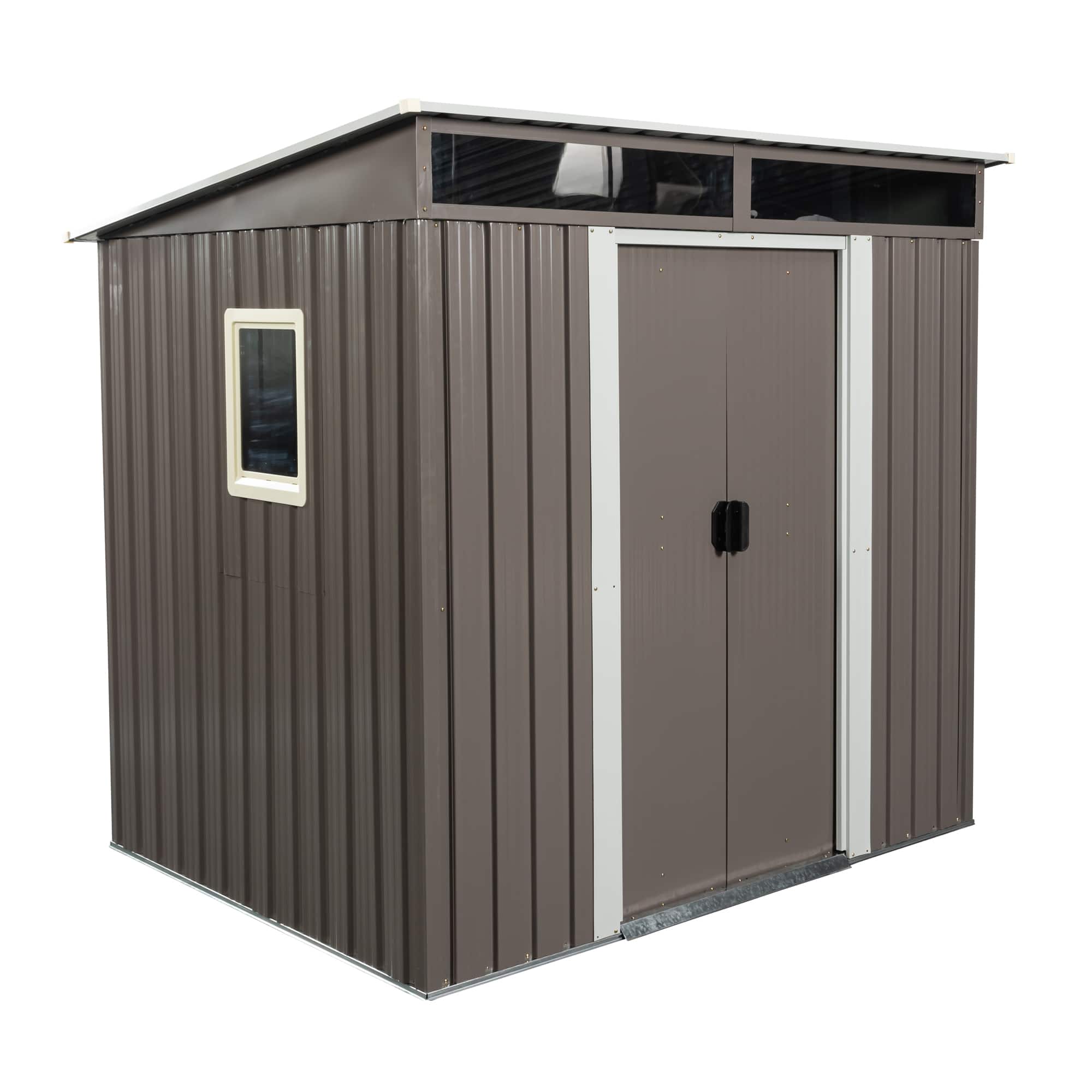 Mondawe - 6ft x 5ft Outdoor Metal Storage Shed With foundation and window - Gray