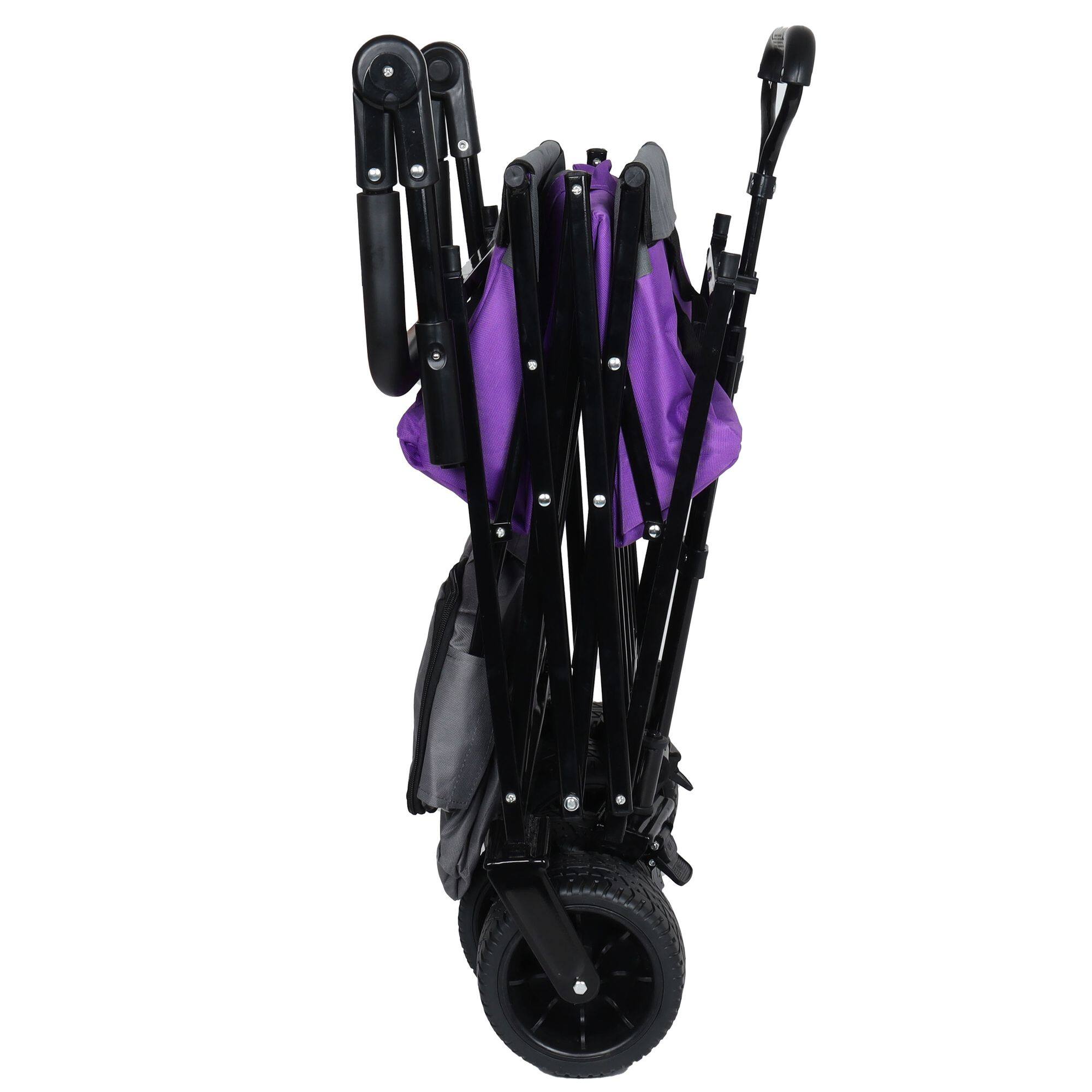 Alt View 8. Loheer - Loheer Collapsible Wagon with Canopy Push Handle Heavy Duty Folding Cart All Terrain Wheels Purple.