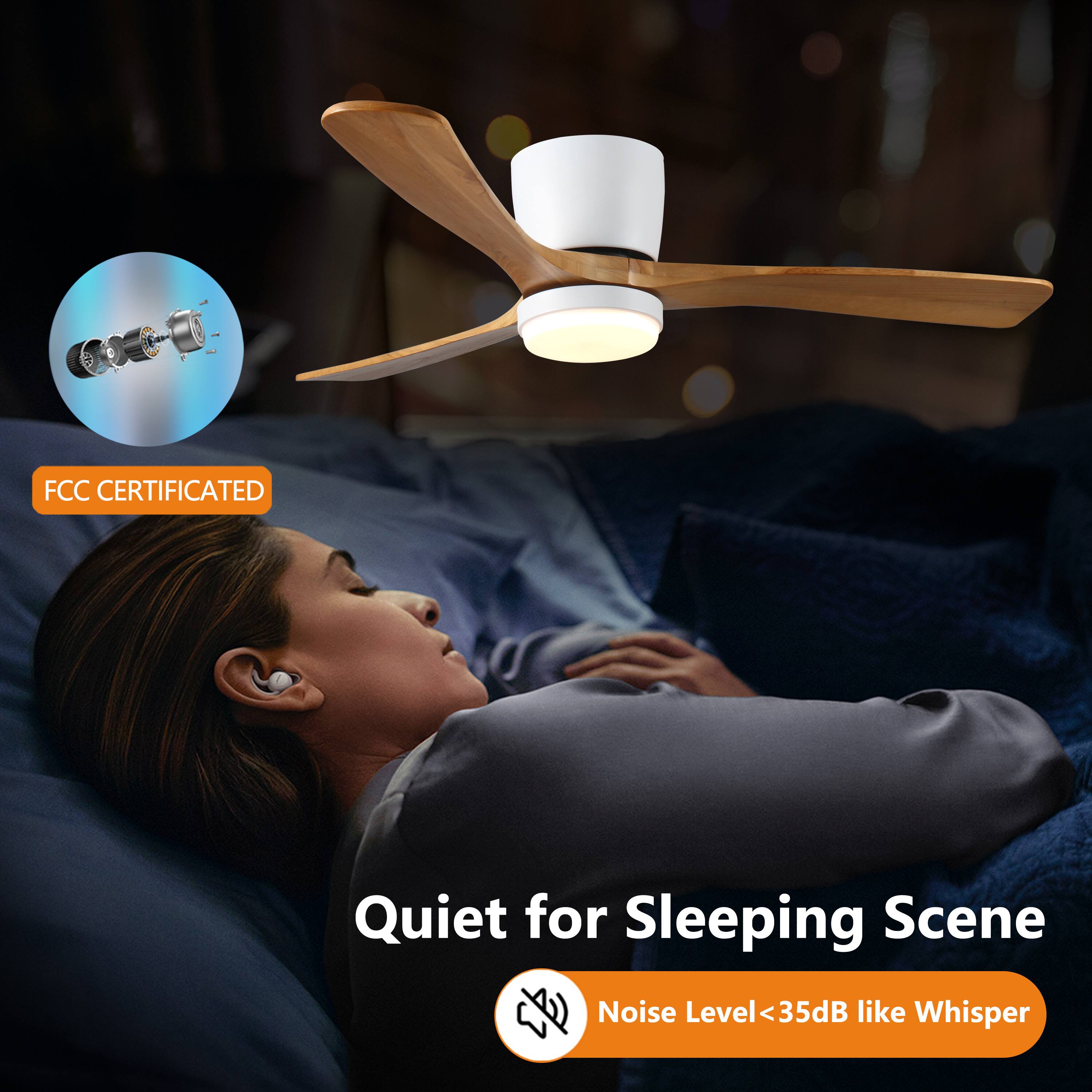 FCC CERTIFICATED

Quiet for Sleeping Scene

Noise Level <35dB like Whisper