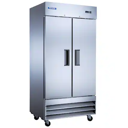 Front. Magic Chef - 27.6 cu. ft. Commercial Auto Defrost Double Door Upright Freezer in Stainless Steel - Stainless Steel.