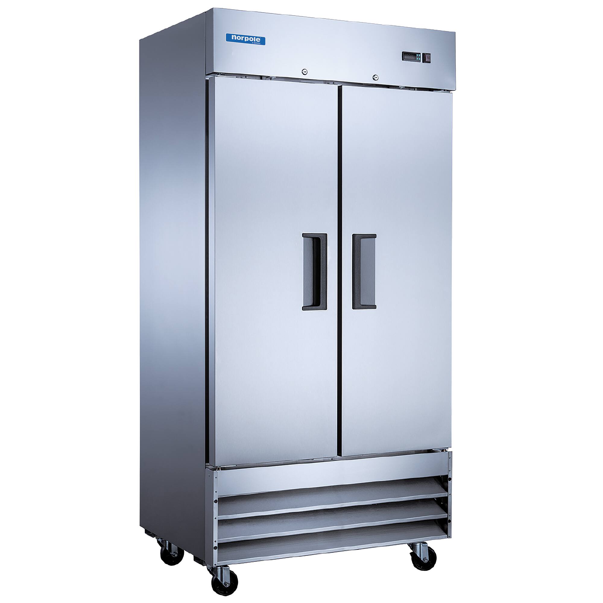 Front. Magic Chef - 27.6 cu. ft. Commercial Auto Defrost Double Door Upright Freezer in Stainless Steel - Stainless Steel.