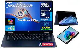 HP - OmniBook X Flip 2-in-1 2-in-1 Laptop 14.0 WUXGA Display (Intel Ultra 7-256V, 16GB LPDDR5X, 1TB SSD, Win 11 Home) - Atmospheric Blue