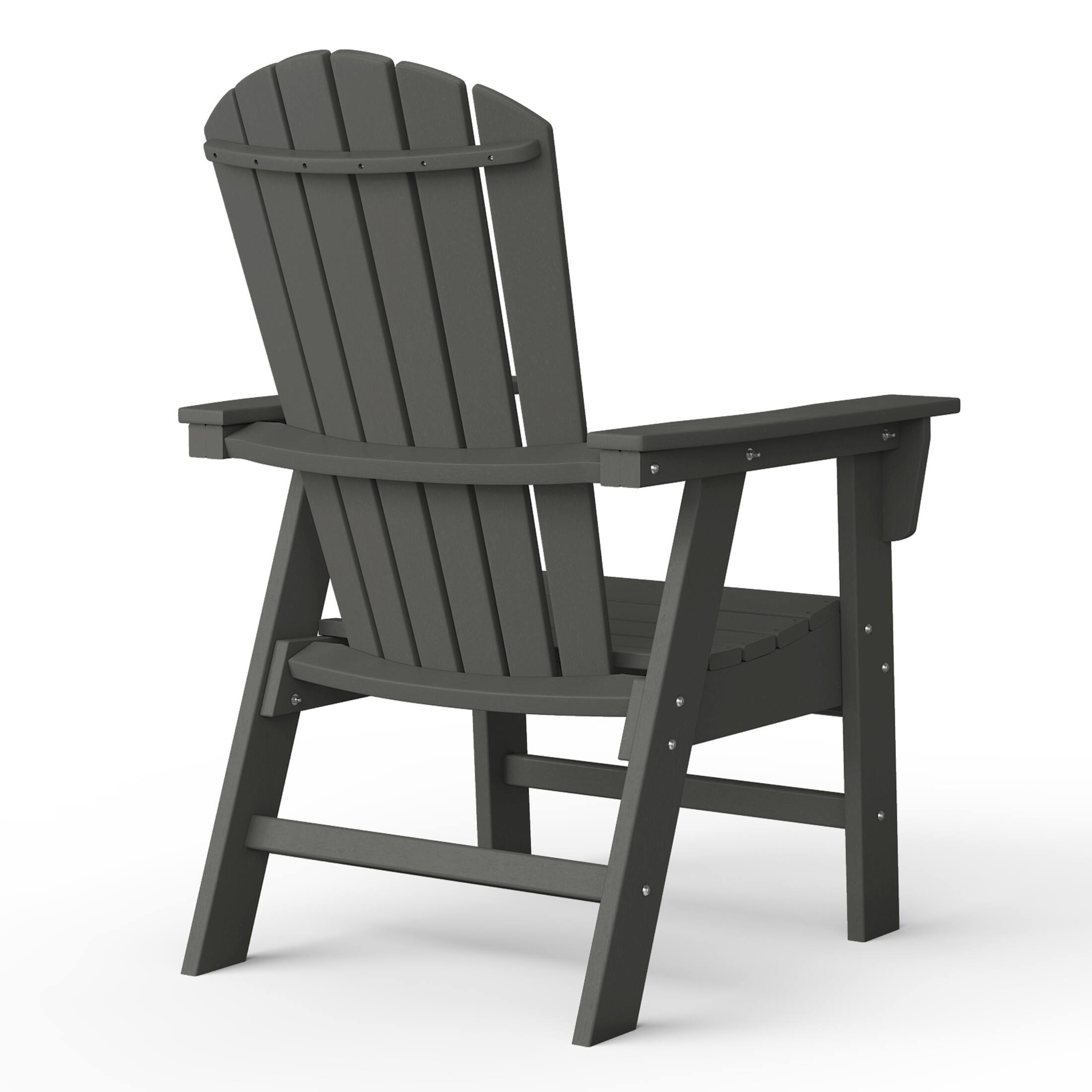 Alt View 1. WestinTrends - WestinTrends Dylan Outdoor Patio Shell-back Adirondack Dining Chair Weather Resistant - Gray.
