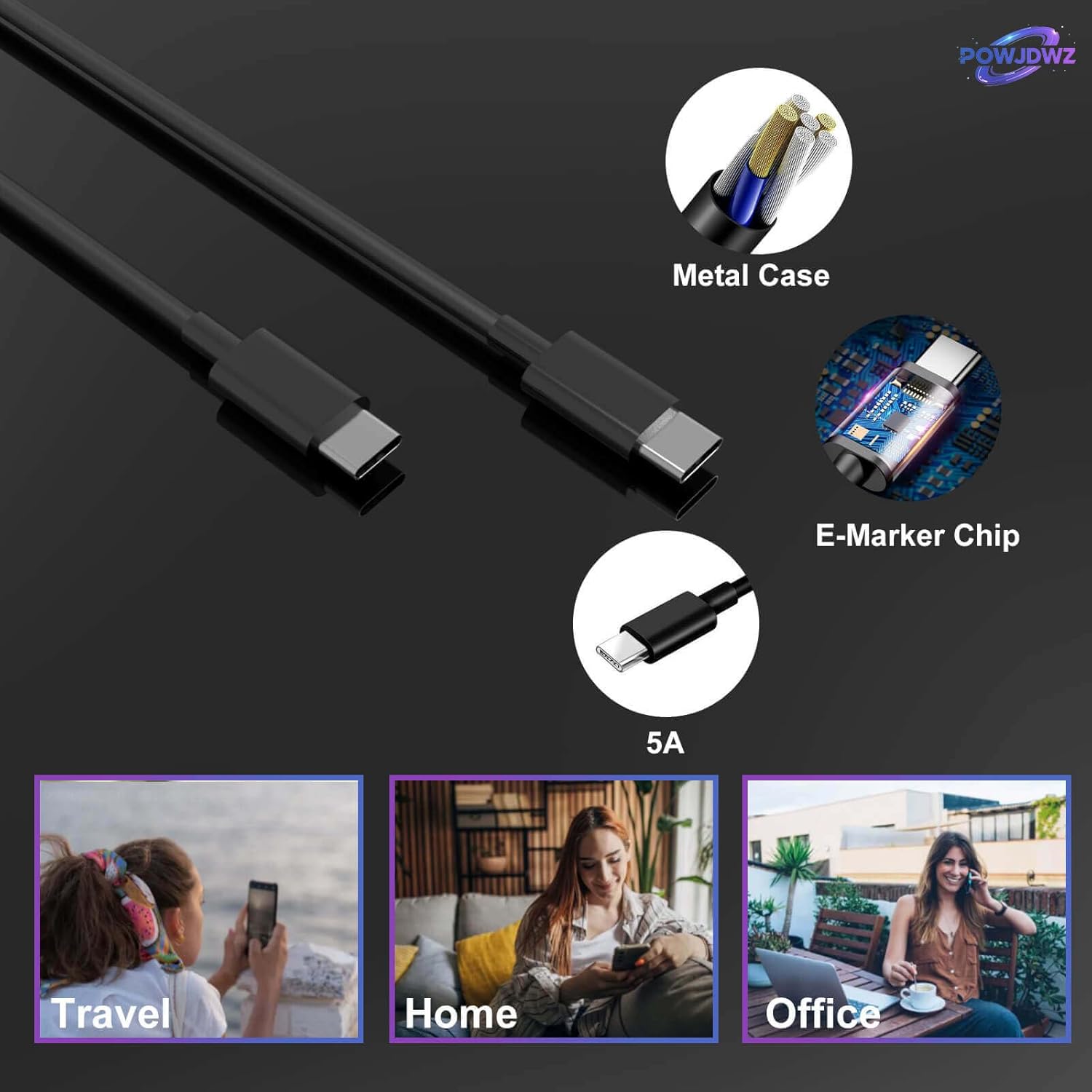 POWJDWZ Metal Case E-Marker Chip 5A Travel Home Office