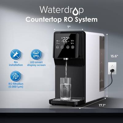 Waterdrop WD-M1 omgekeerde osmose waterfilter aanrecht, warm water aanrecht omgekeerde osmose systeem, 7 temperatuuropties, 6 fasen zuivering, 3:1 puur om af te voeren, geen installatie Waterdrop WD-M1 omgekeerde osmose waterfilter aanrecht, warm water aanrecht omgekeerde osmose systeem, 7 temperatuuropties, 6 fasen zuivering, 3:1 puur om af te voeren, geen installatie