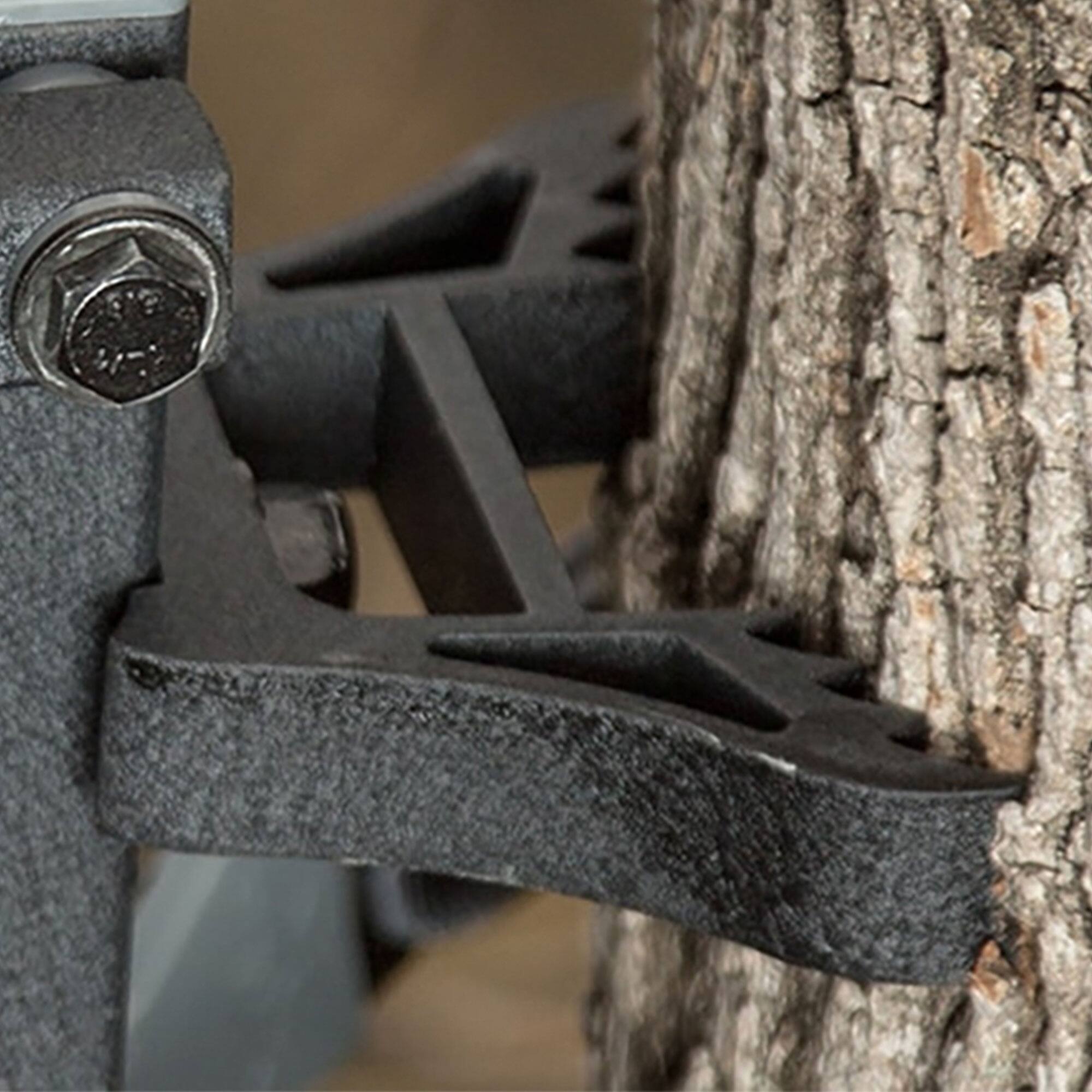 Alt View 8. Hawk - Hawk Combat Hang On Tree Stand with Set of 3 Helium Treestand Climbing Sticks - Black.