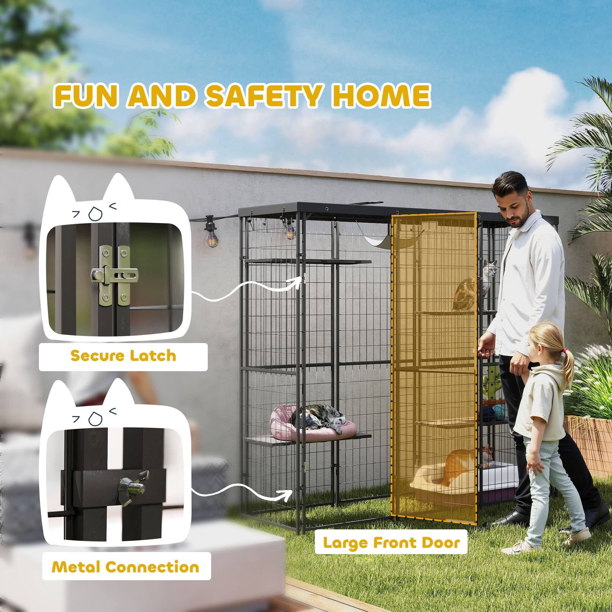 FUN AND SAFETY HOME

- Secure Latch
- Metal Connection
- Large Front Door