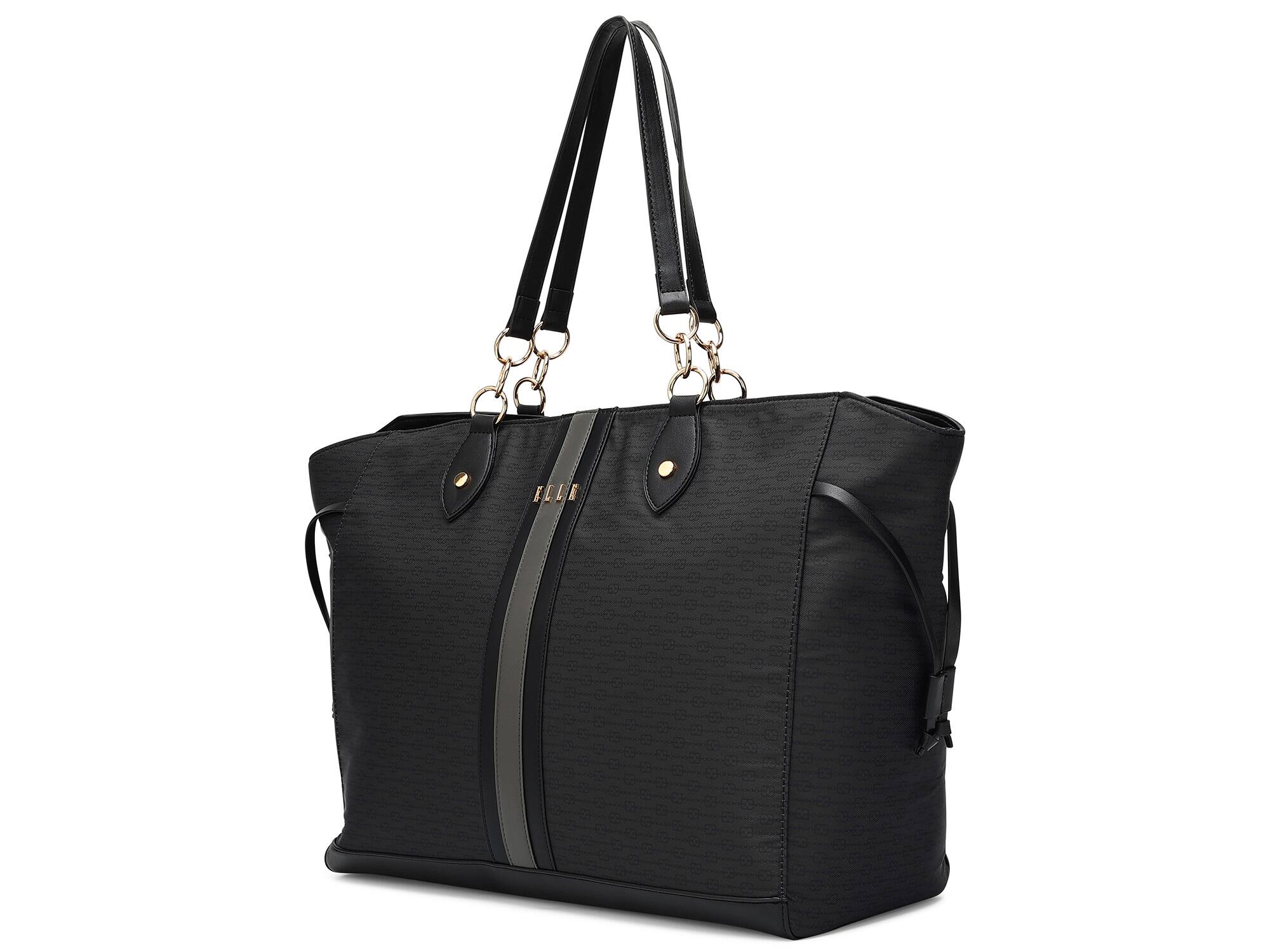 Alt View 5. Elle - ELLE Eleganza 32L Monogram Weekender Duffel Bag | Black - Black.