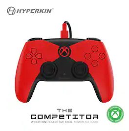 Hyperkin - The Competitor Wired Controller For Xbox One, Xbox Series S/X, & PC - Officially Licensed by Xbox - Red