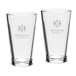 Jardine - Moravian Greyhounds Team Design Two-Piece 16oz. Classic Pub Glass Set - Multicolor