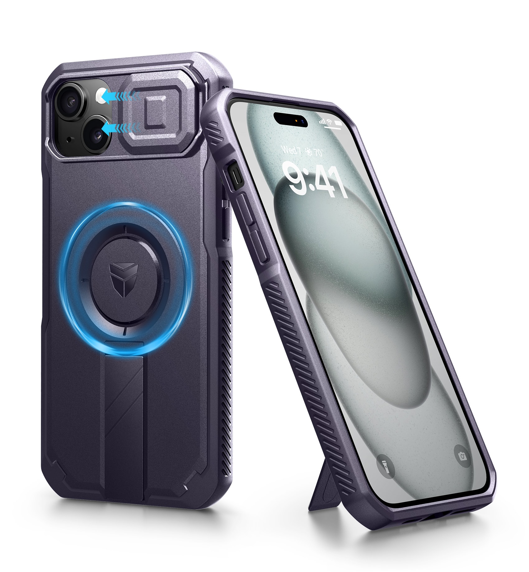Dexnor - Phone Case for iPhone 14 Plus/15 Plus with Slide Camera Cover, Compatible with MagSafe, Rugged Magnetic Shockproof - Phantom Purple price history on PriceWatchPro