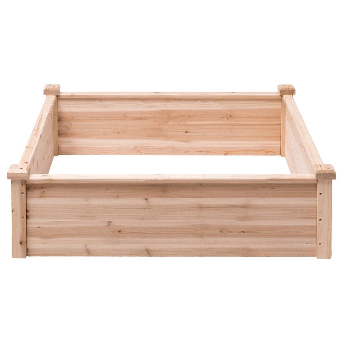 Alt View 5. Gymax - Gymax Wooden Garden Bed Vegetable Flower Raised Square Planter Kit Outdoor Garden - Natural.