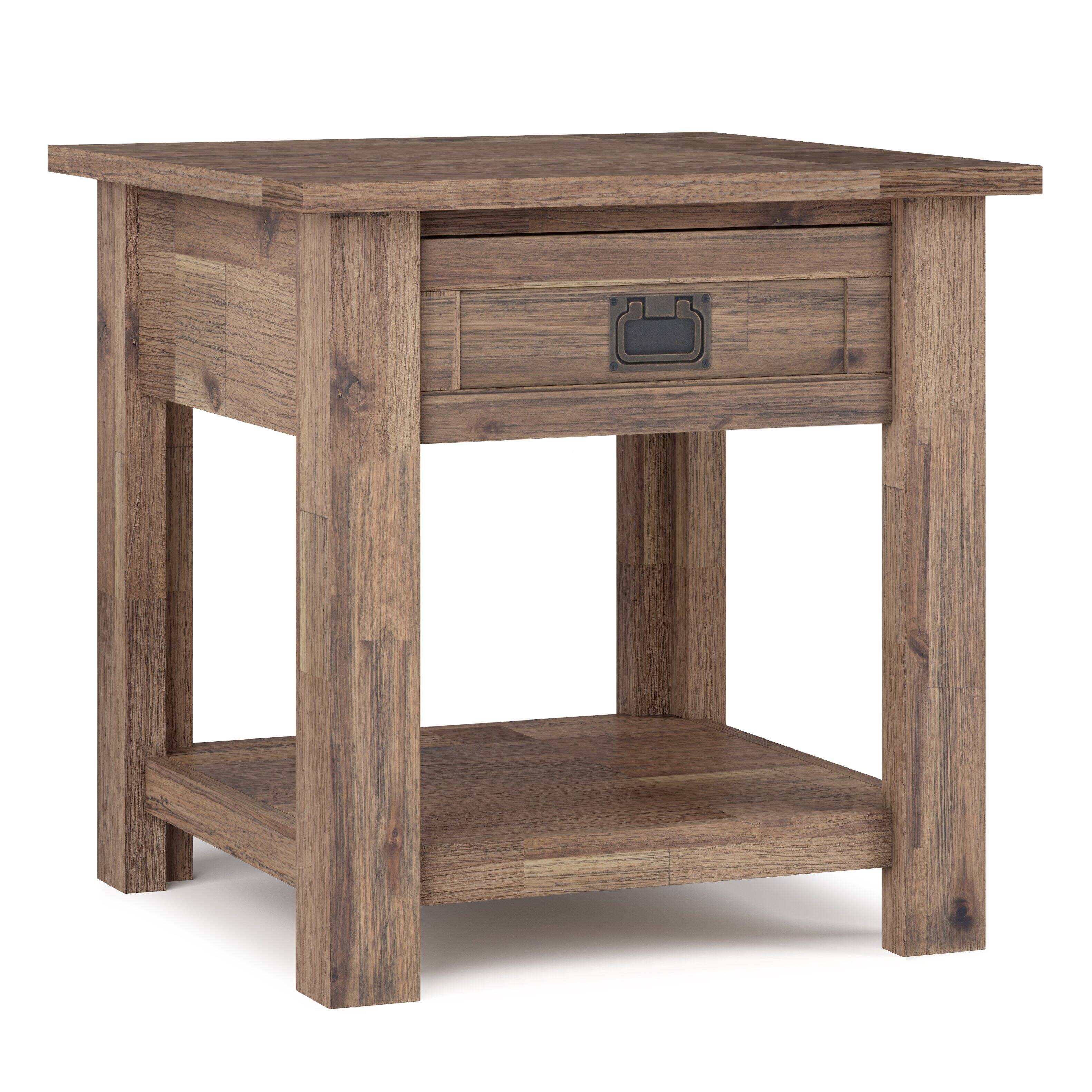 Alt View 2. Simpli Home - Monroe 38 inch Coffee Table with 22 inch End Tables (Set of 3) - Rustic Natural Aged Brown.