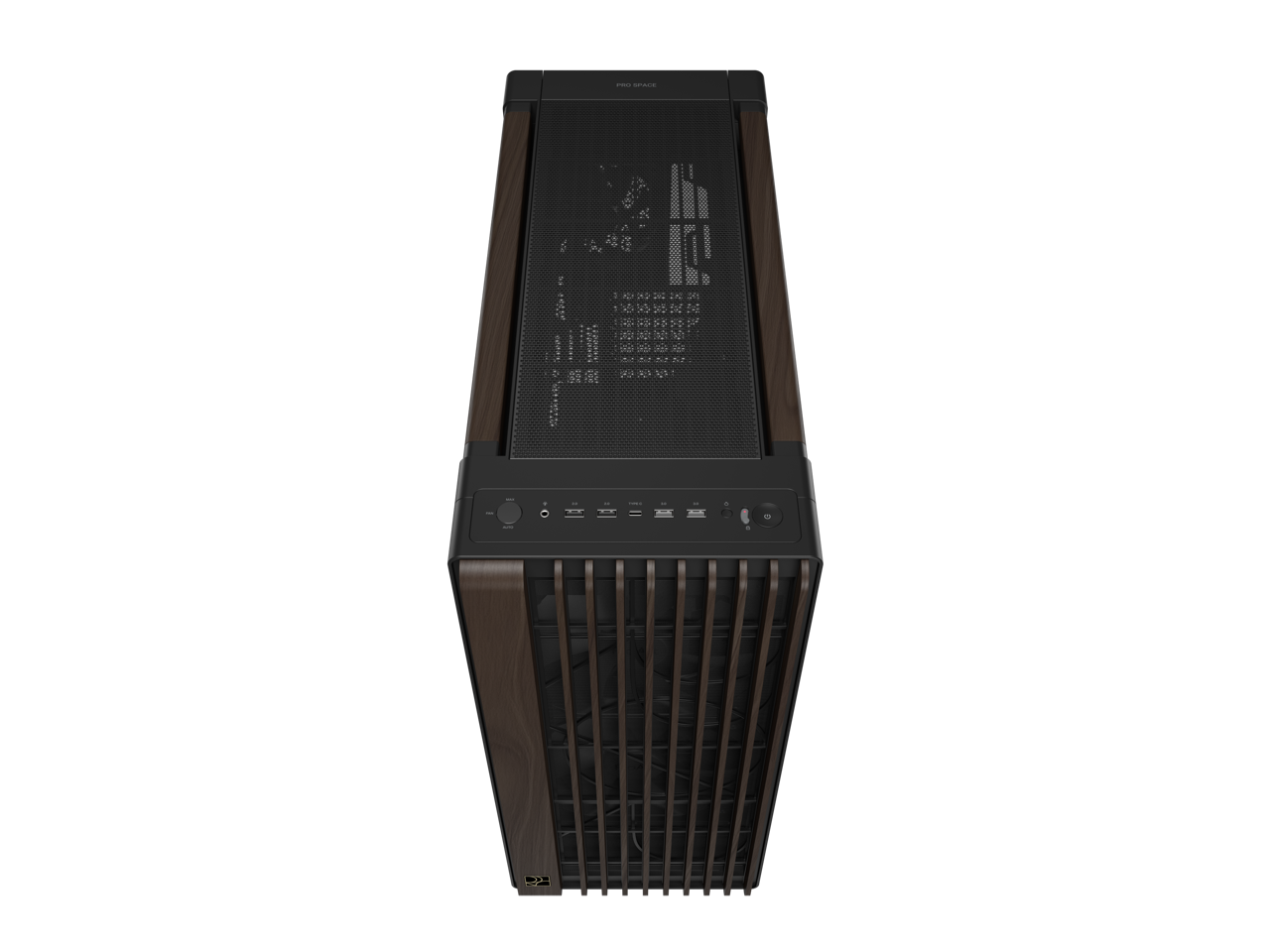 Alt View 4. ASUS - ASUS ProArt PA602 Wood Edition E-ATX Case, Tempered Glass, 440mm GPU Support, 1x140mm + 2x200mm Fans - Black.