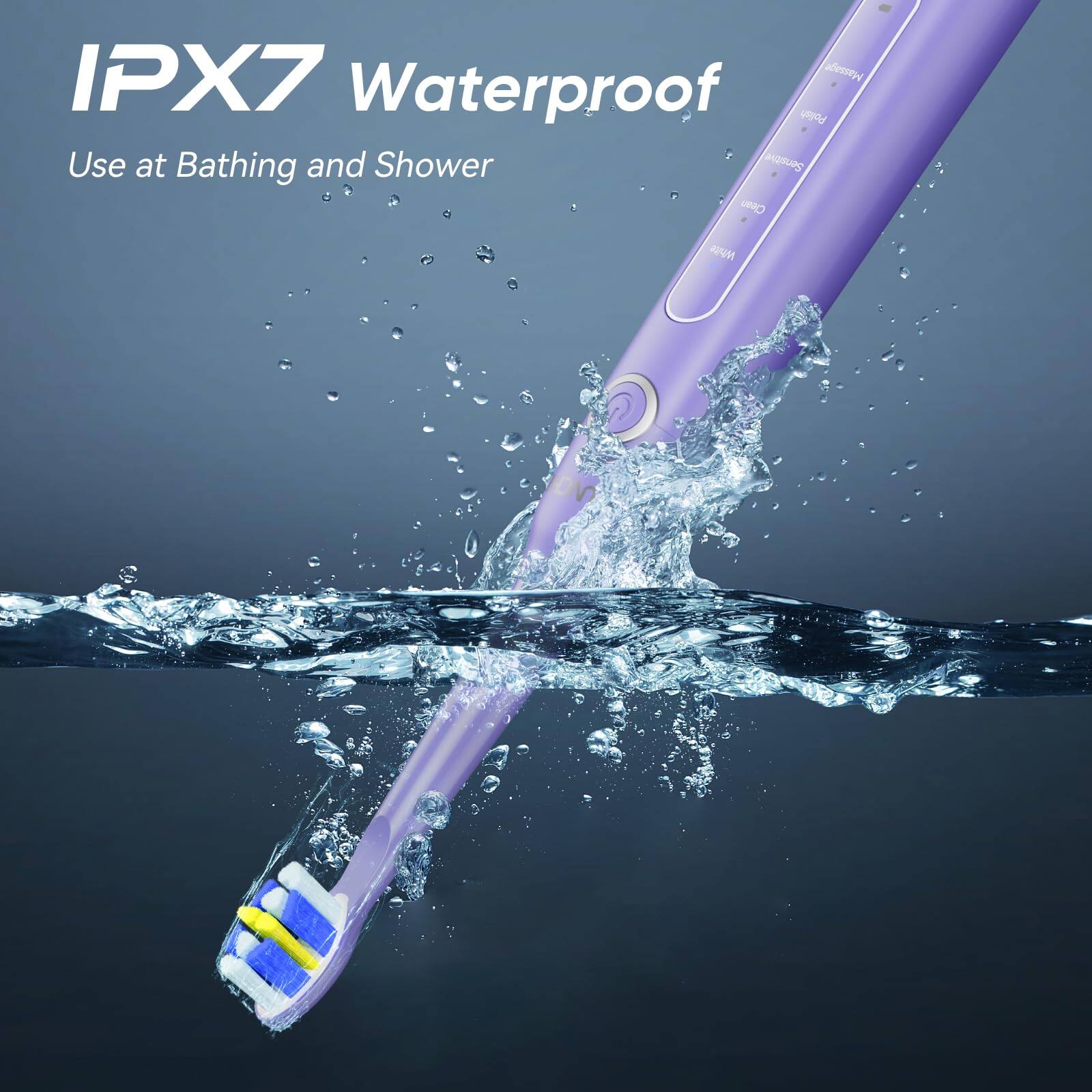 IPX7 Waterproof  
Use at Bathing and Shower