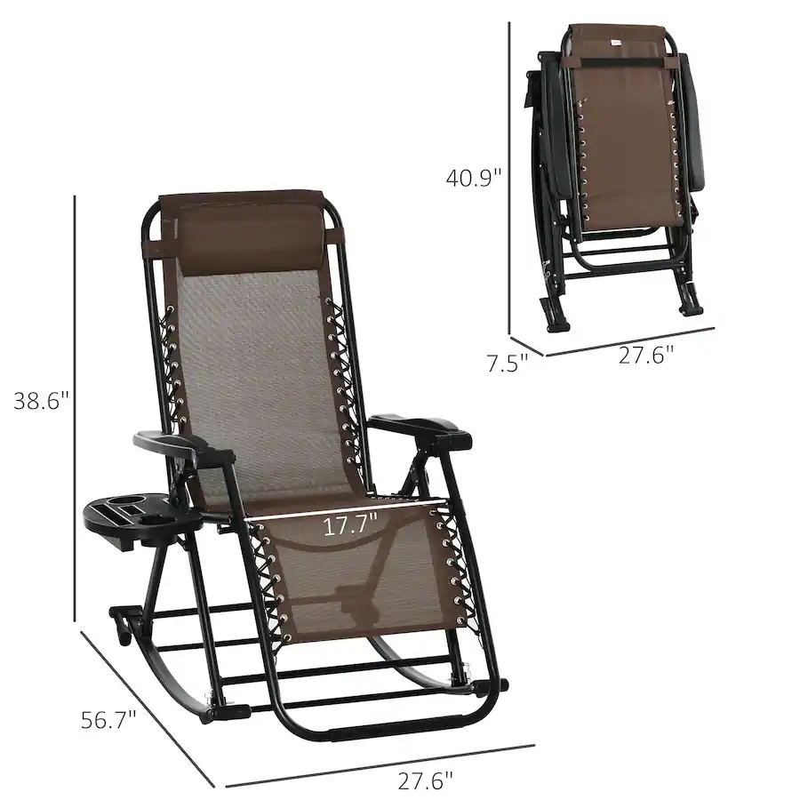 Quest Rocking Chair Outsunny Outdoor Rocking Chairs, Foldable Reclining Zero Gravity Lounge ...