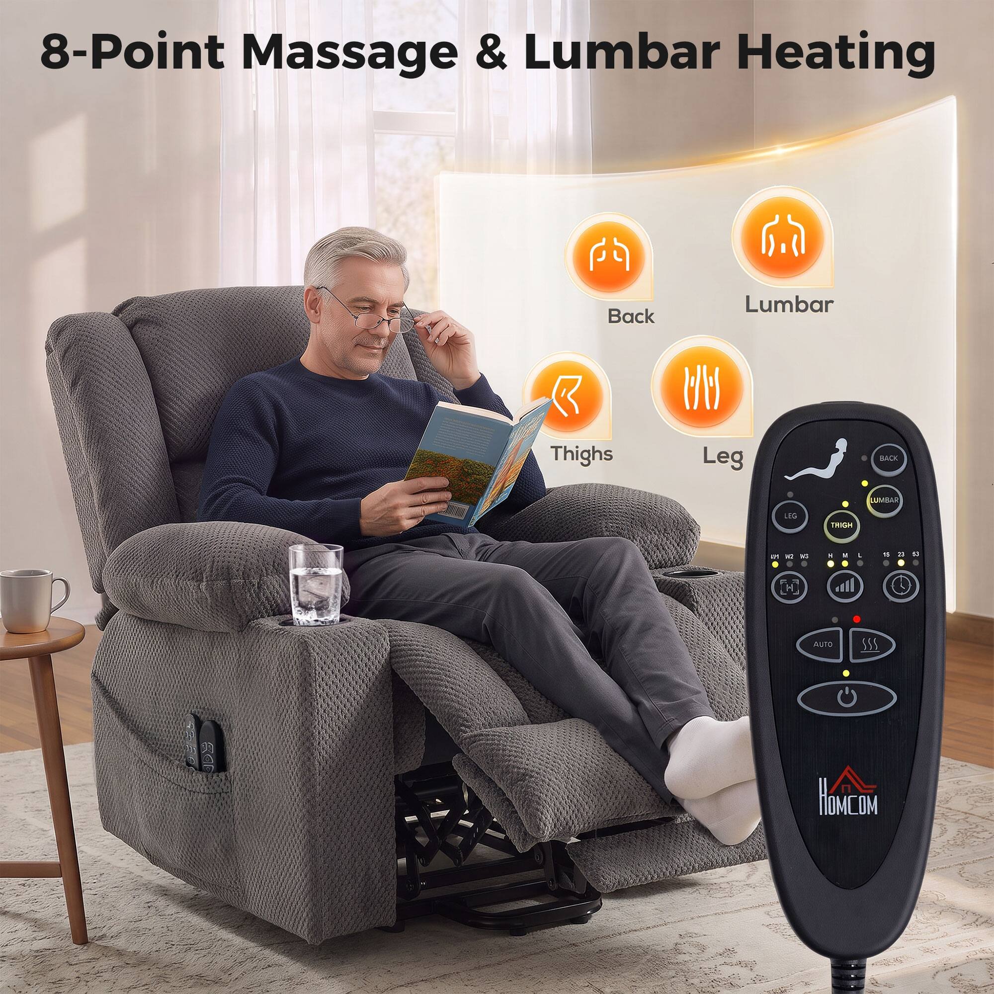 8-Point Massage & Lumbar Heating

Back
Lumbar
Thighs
Leg

BACK
LUMBAR
LEG
TRIGHS

HML - 2 - 15 23 53 14 4 0

AUTO
SEEF
BONEDA