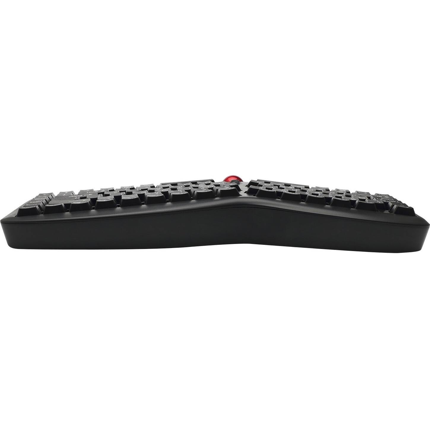 Alt View 5. Adesso - Adesso Tru-Form Media 3150 - 2.4 GHz Wireless Ergo Trackball Keyboard - Wireless Connectivity - RF - 30 ft - 2.40 GHz - - Black.