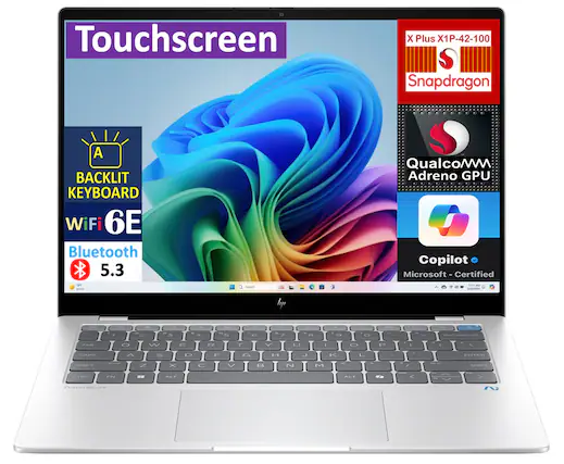 Touchscreen X Plus X1P-42-100 Snapdragon A BACKLIT KEYBOARD WiFi 6E Bluetooth 5.3 Qualcomm Adreno GPU Copilot Microsoft - Certified