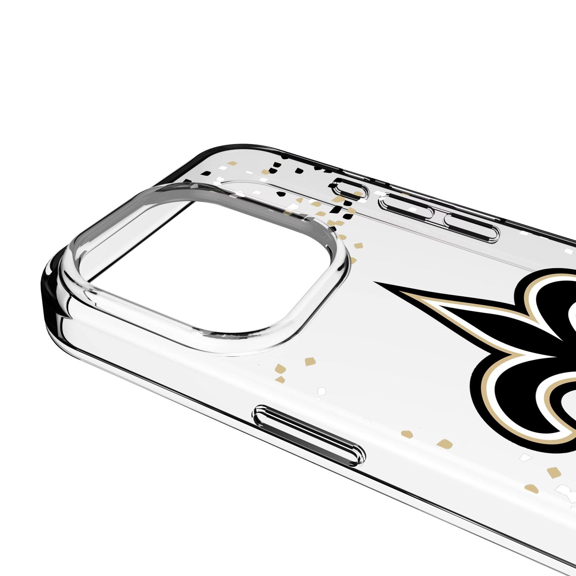 Alt View 2. Keyscaper - New Orleans Saints iPhone Clear Case with Confetti Design - 15 - Multicolor.