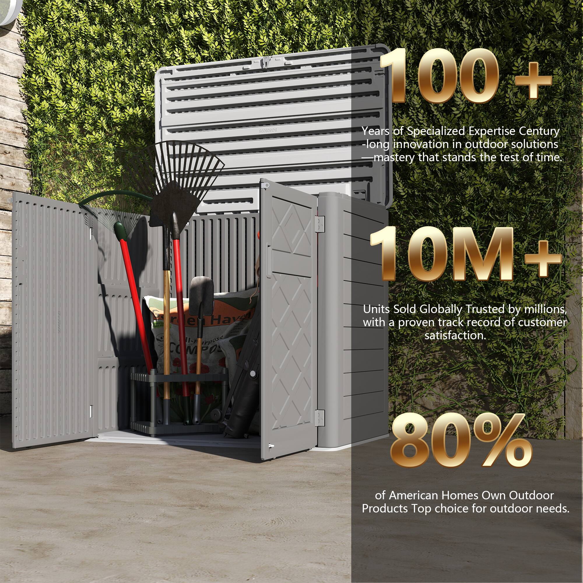 100+ Years of Specialized Expertise  
Century-long innovation in outdoor solutions - mastery that stands the test of time.

10M+ Units Sold Globally  
Trusted by millions, with a proven track record of customer satisfaction.

80% of American Homes Own Outdoor Products  
Top choice for outdoor needs.