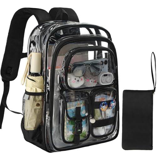Pacoar Cade Clear Backpack 17 Inch Large Bookbag With Cute Pin ...
