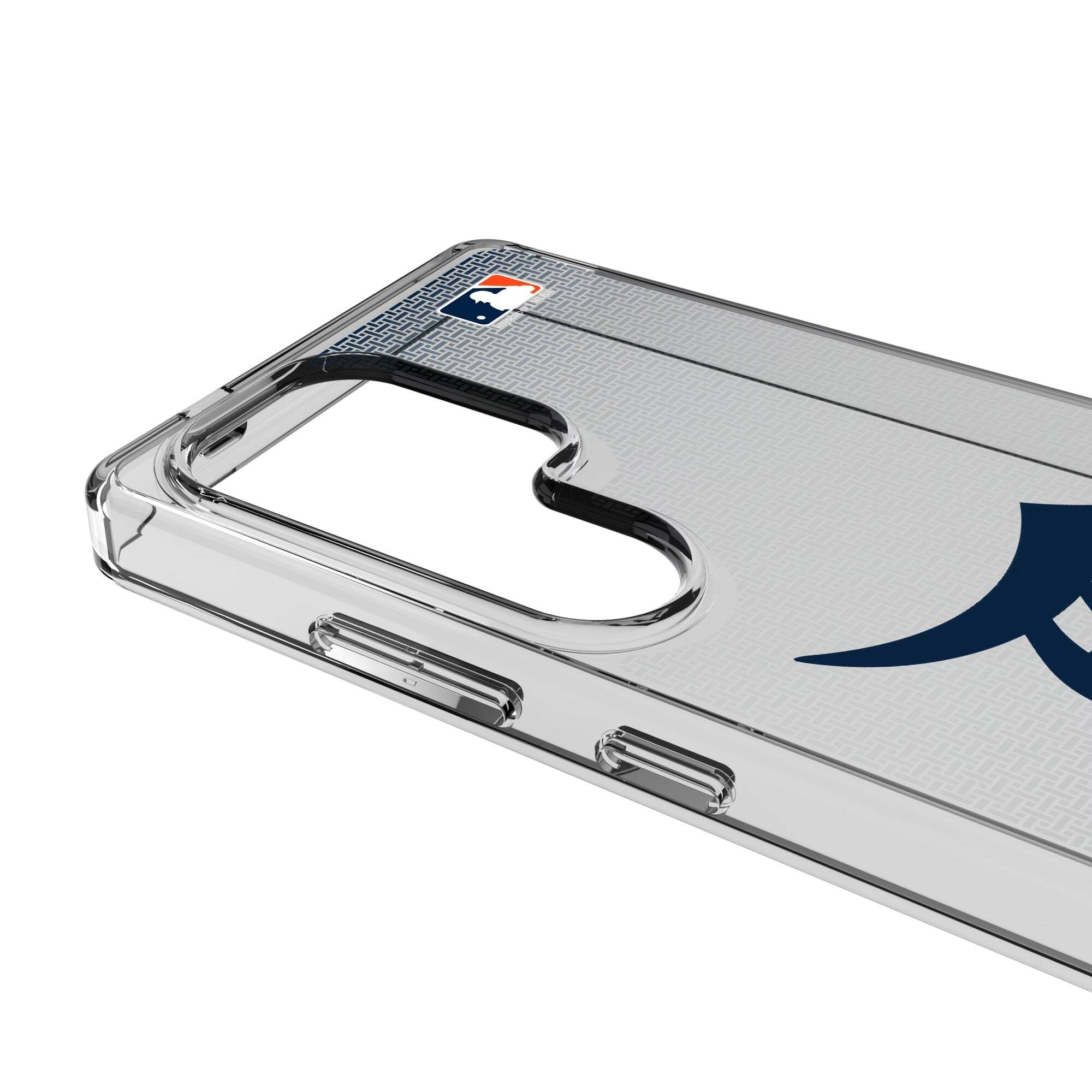 Alt View 2. Keyscaper - Detroit Tigers Linen Logo Galaxy Clear Case - S24 - Multicolor.
