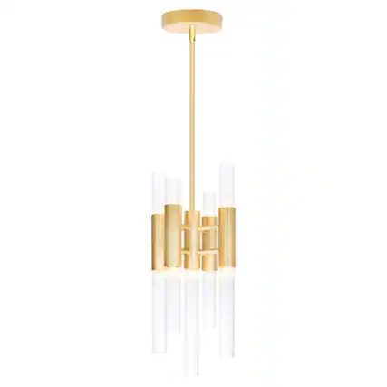 Front. CWI Lighting - Orgue 9 Light Mini Pendant With Satin Gold Finish - Satin Gold.