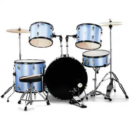 Front. Winado - 22 Inch Adult Drum Set, 5-Piece Full-Size Drums Kit with Cymbal Stands, Hi-hat Stand, Sticks, Drum Pedal,Stool,Floor Tom.