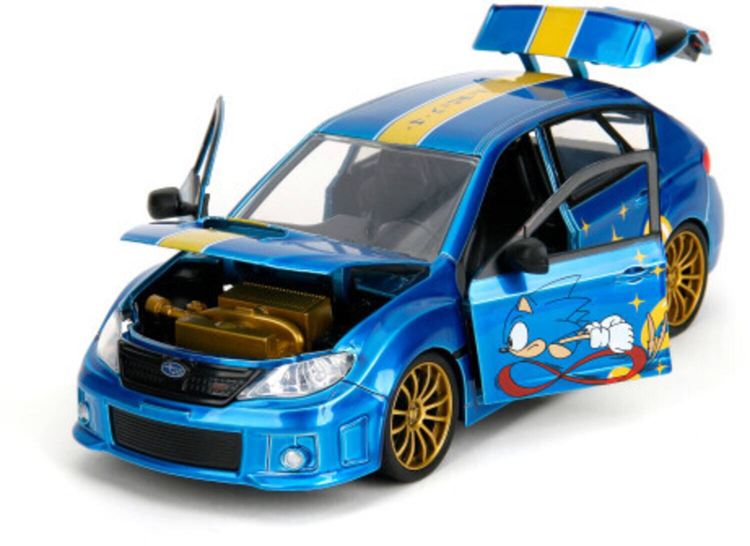 Alt View 1. Jada Toys - Jada Toys - 1:24 Sonic the Hedgehog - Hollywood Rides - '12 Subaru WRX STI with Sonic Figure   - COLLECTIBLES - Multicolor.