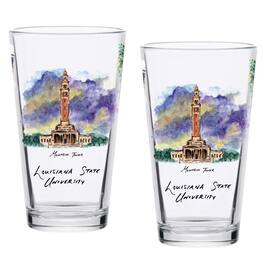Indigo Falls - LSU Tigers 2-Pack 16oz.-Laura Wilcox University Pint Set - Multicolor