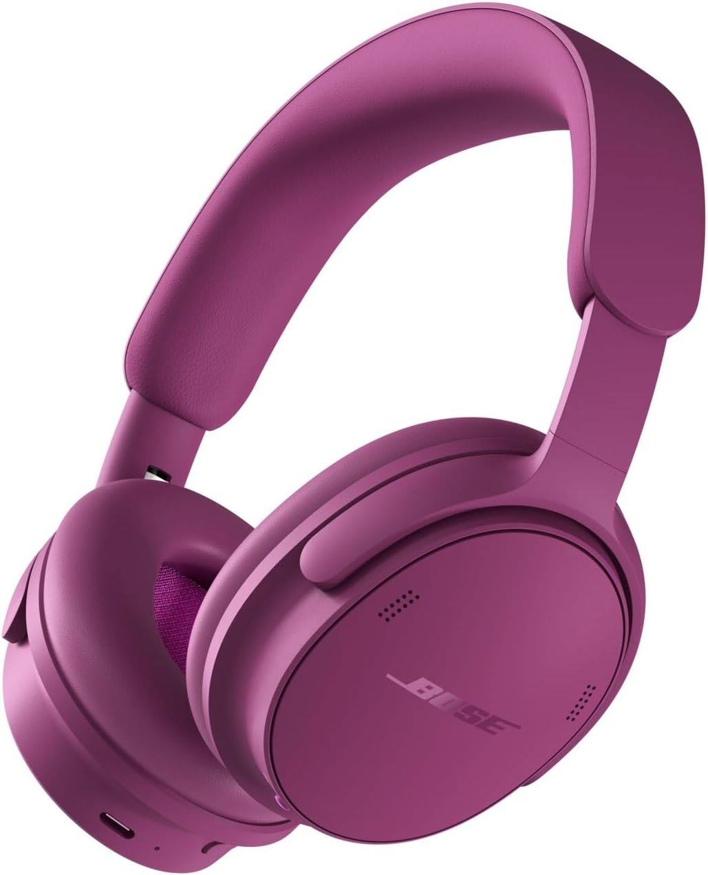 Angle. Bose - Bose QuietComfort Headphones (2nd Gen) Bundle with Fast Charger - Wireless, Noise Cancelling and Mic, (Rosewood Mauve) - Rosewood Mauve.