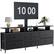 Angle. HAUSOURCE - 63" Entertainment Center Media Console Table with 7 Drawers Height Adjustable Mount Dresser TV Stand, Black - Black.