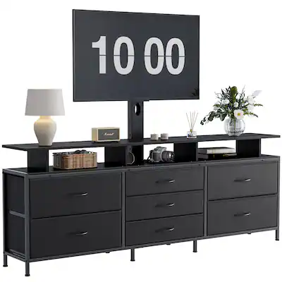 HAUSOURCE 63" Entertainment Center Media Console Table with 7 Drawers Height Adjustable Mount Dresser TV Stand Black BD-HD049CF-SL - Best Buy HAUSOURCE 63" Entertainment Center Media Console Table with 7 Drawers Height Adjustable Mount Dresser TV Stand Black BD-HD049CF-SL - Best Buy