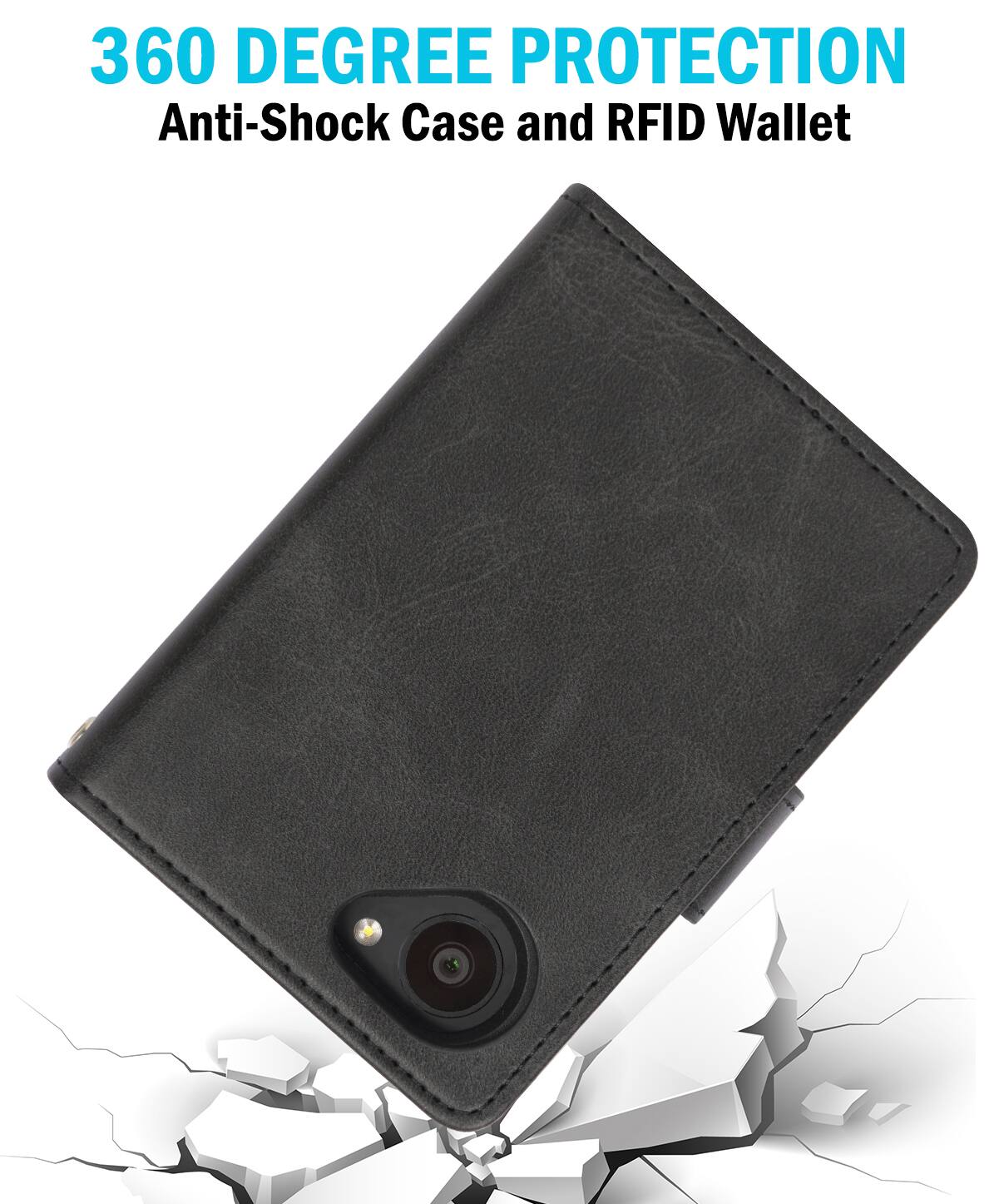 360 DEGREE PROTECTION  
Anti-Shock Case and RFID Wallet