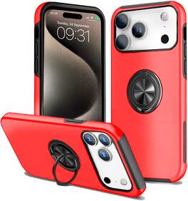 Entronix - iPhone 17 Pro Case with 360° Kickstand and Enhanced Protection - Red