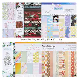 Scrapbook Paper, 72 Sheets, 6 x 6 in Mixed Special Patterned Paper Set for VEVOR Die Cutting and Embossing Machine - Colorful