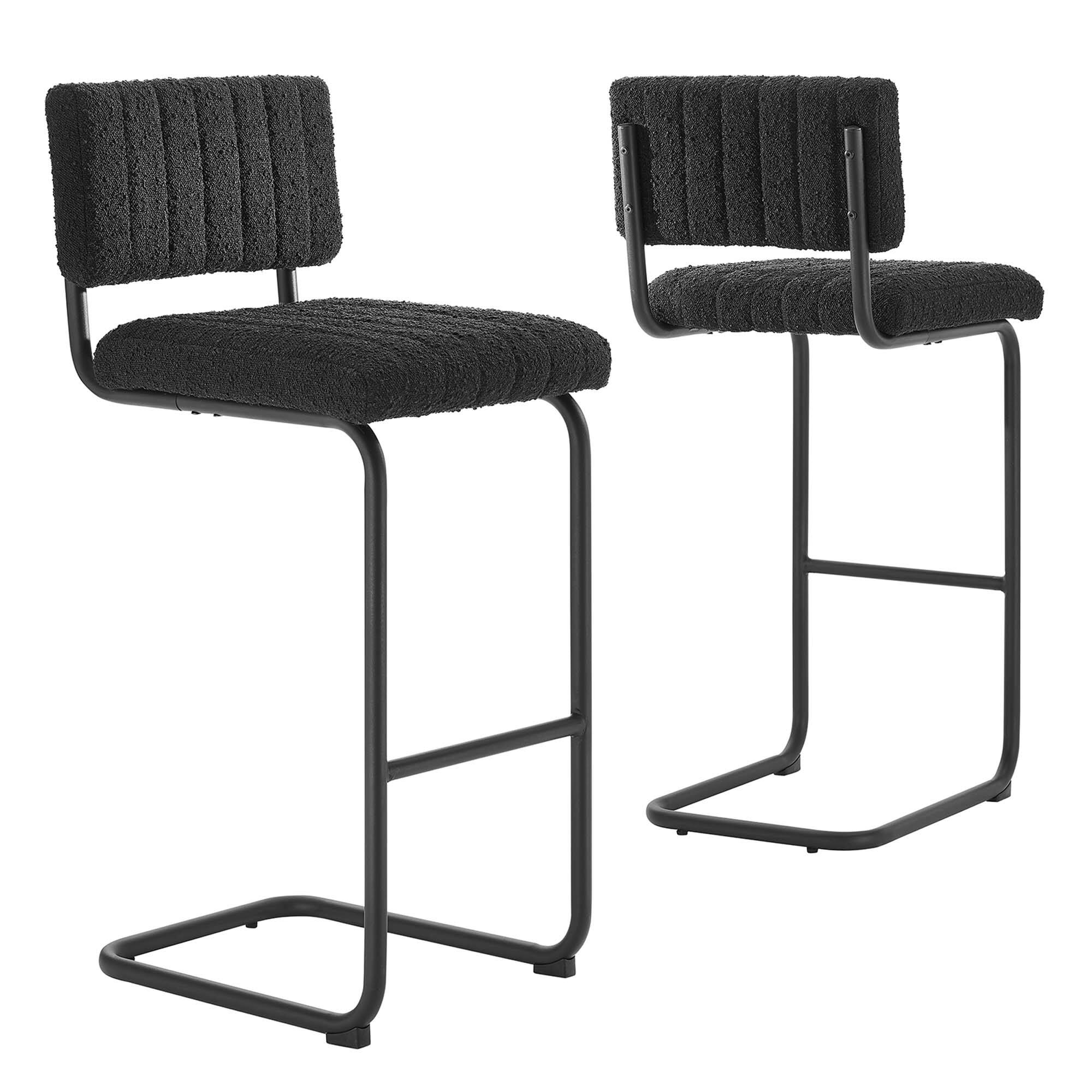 Alt View 2. Modway - Parity Boucle Bar Stools Set of 2 by Modway - Black Black.
