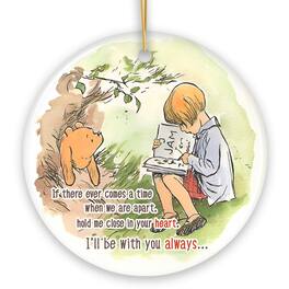 OrnamentallyYou - If Were Apart Keep Me in Your Heart Ceramic Ornament Sentimental Pooh and Friends Quote Christmas - Multi-colored