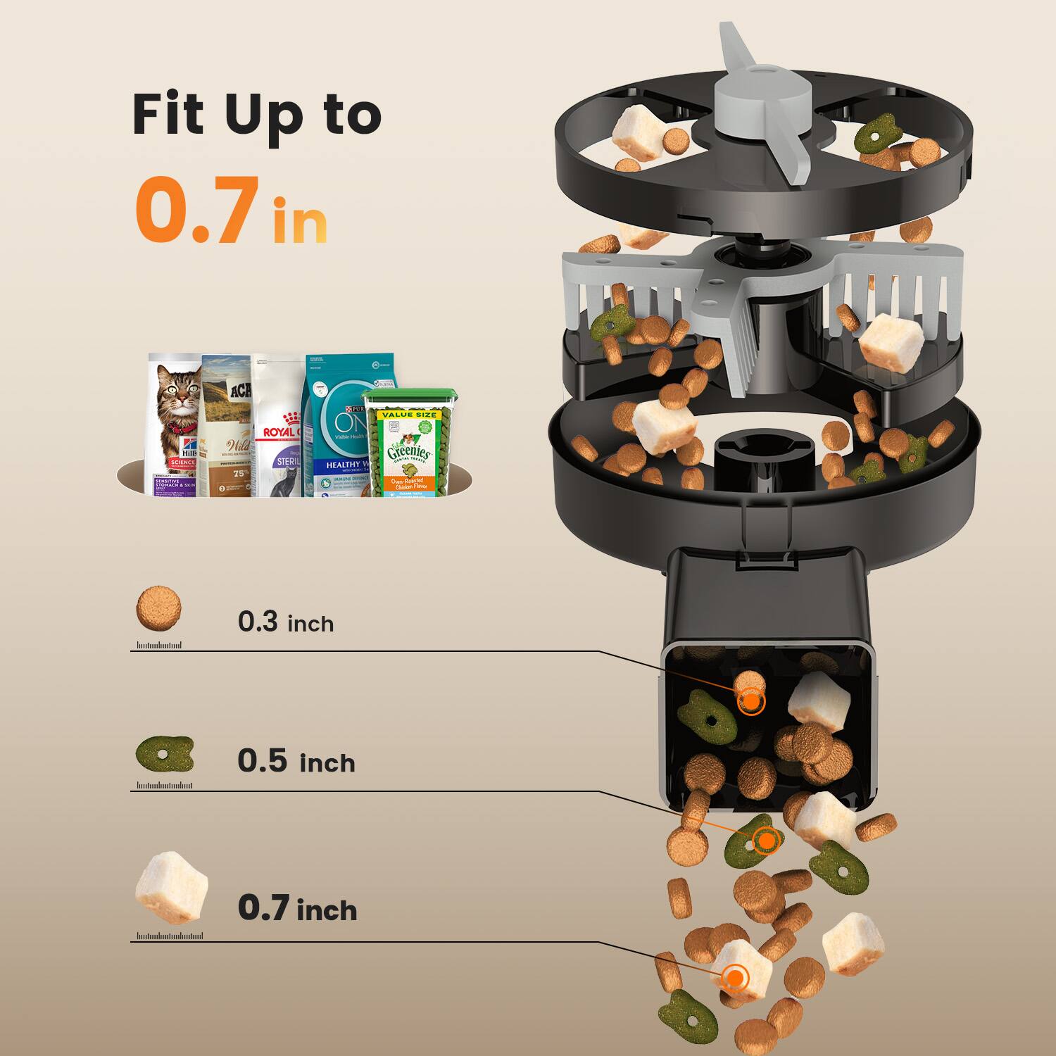 Fit Up to  
0.7 in

0.3 inch  
0.5 inch  
0.7 inch