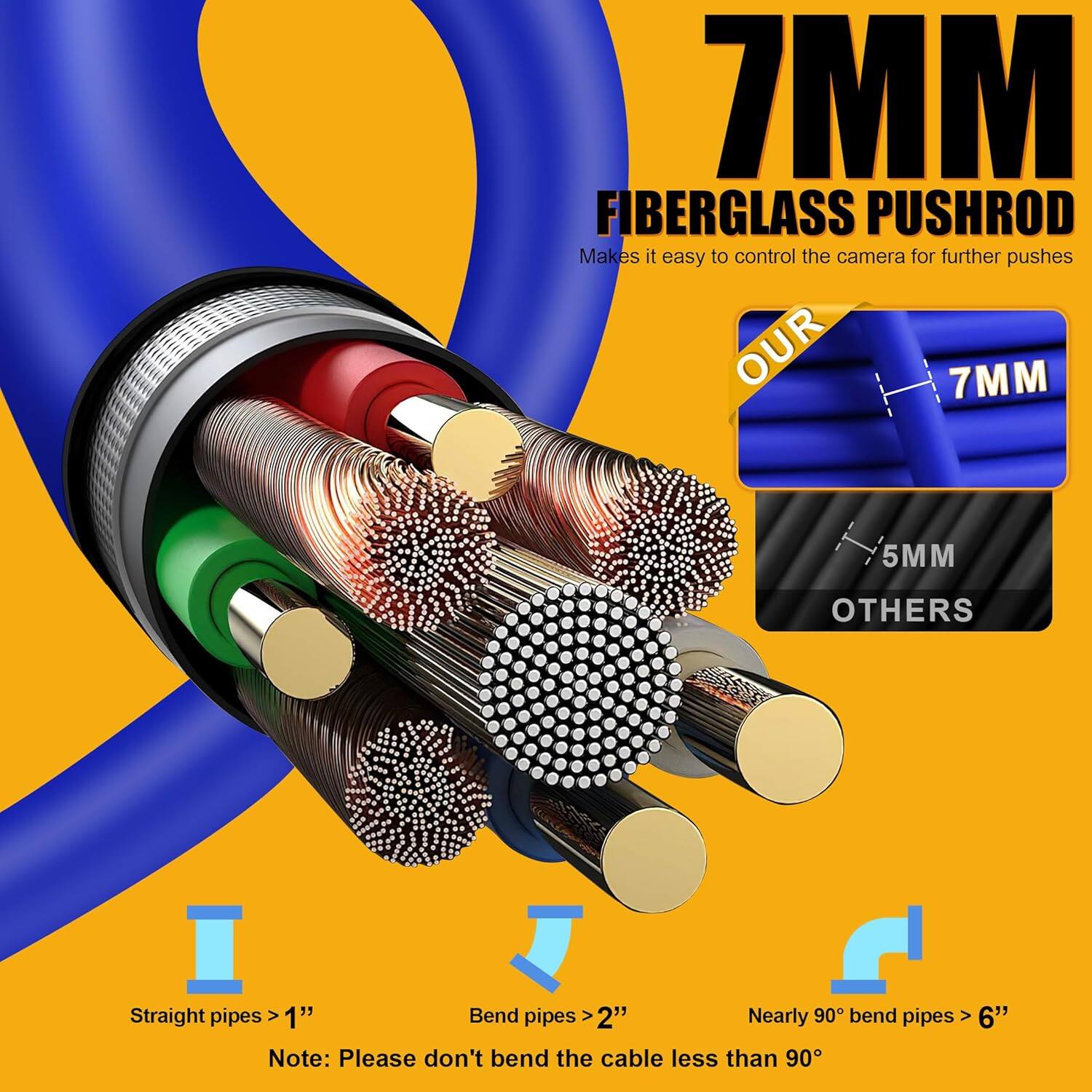 Alt View 1. Aukfa - Sewer Camera - 10" HD Borescope with Self-Leveling, IP68, 200Ft 7MM Cable, DVR, 5X Zoom.