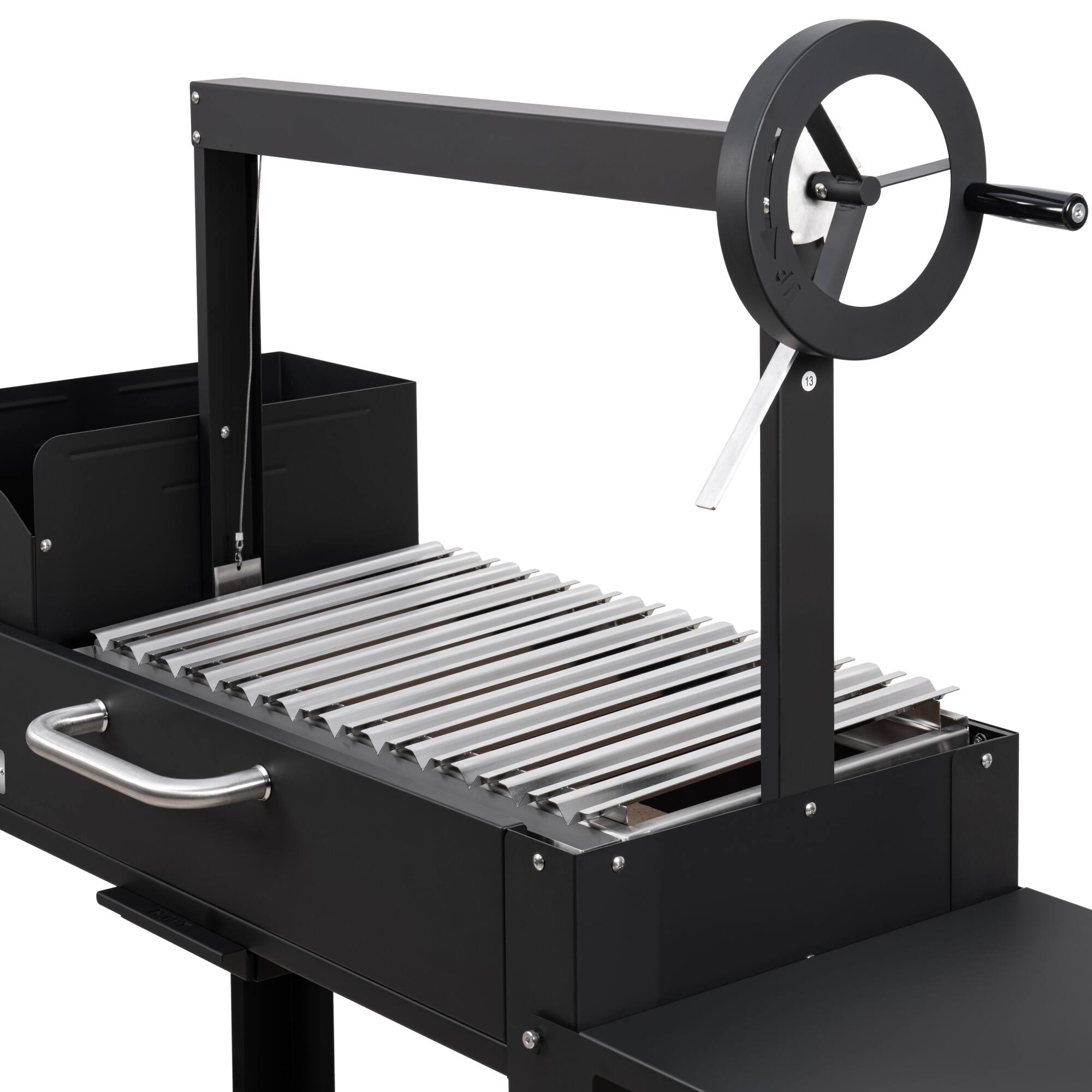 Alt View 6. Koolmore - 54 in. Argentine Charcoal Grill with Interchangeable V-Grates, Outdoor BBQ, in Black (KM-OG-AV-54) - Black.