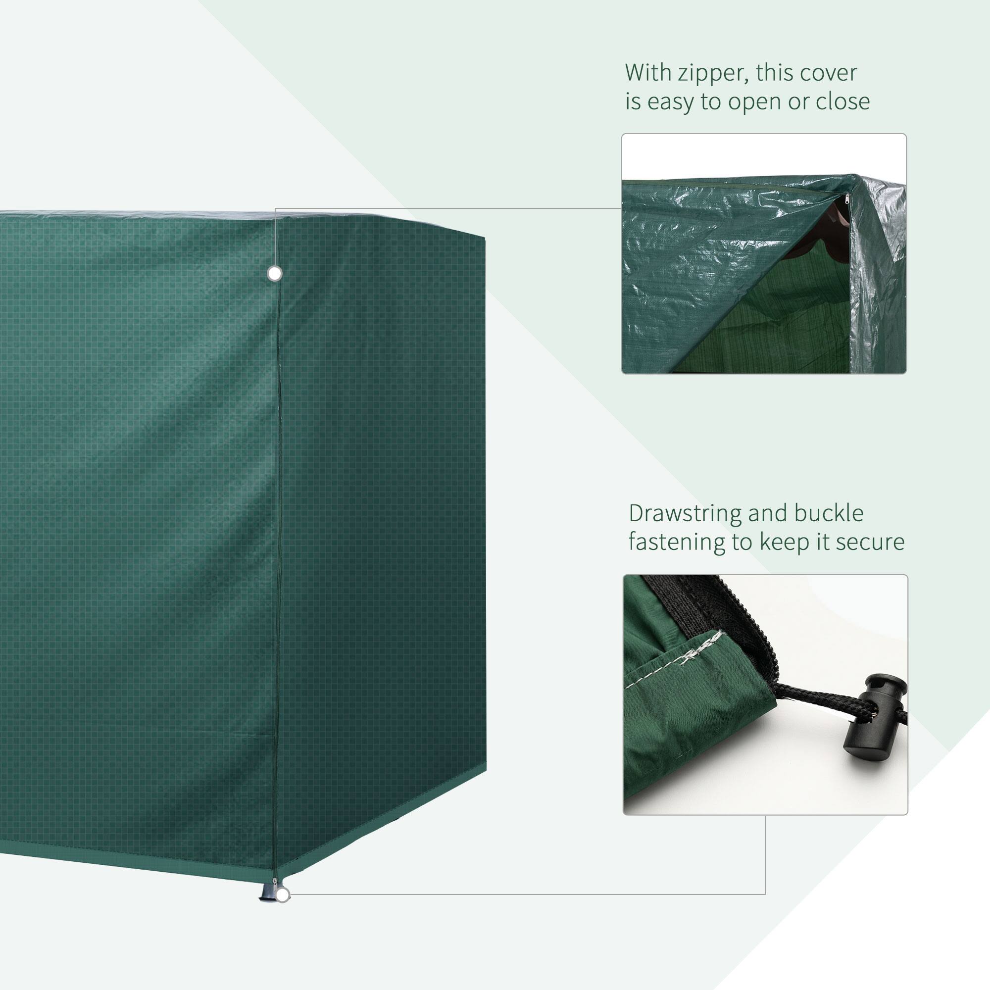 With zipper, this cover is easy to open or close.

Drawstring and buckle fastening to keep it secure.