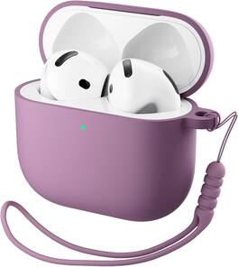 Ornarto - for AirPods 4th Generation Case(2024), Soft Silicone Full Protective Cover with LED Visible - Lilac Purple