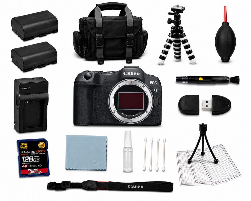 Bundle - Canon - EOS R8 Mirrorless Camera Body + 128GB 4K AOM Pro Kit price history on PriceWatchPro